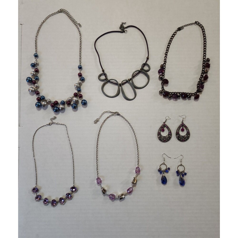 7-Piece Paparazzi Jewelry Bundle - Purple Statement Set | Necklaces & Earrings